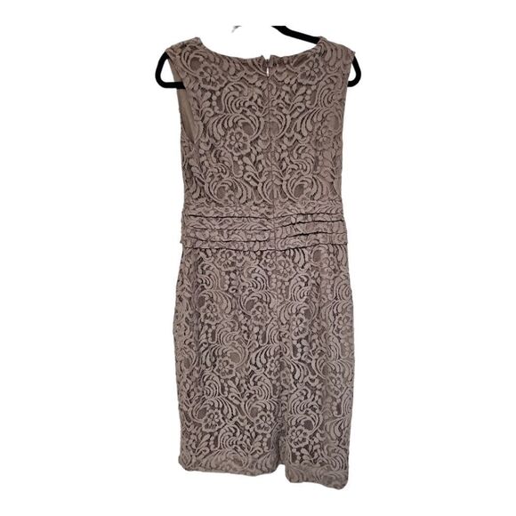 EVA MENDES New York & Company Sleeveless Taupe Lace Overlay Dress - Size 10 - Picture 2 of 6